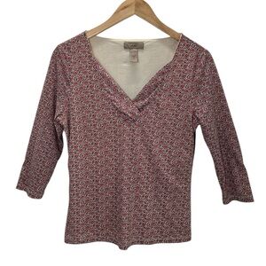 Vintage i.e. Geometric Print Nylon Blouse Y2K Mod Indie Preppy Minimalist Top Sm